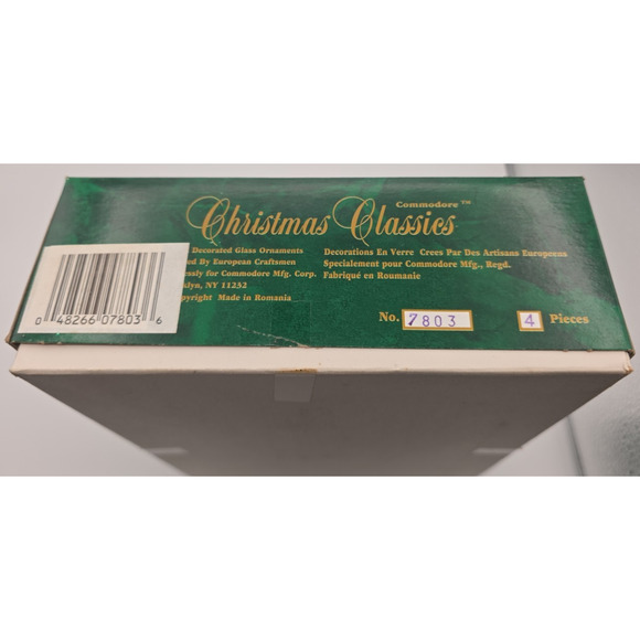 VTG Hand Decorated Commodore Teardrop Silver & Gold Glass Ornaments Romania - Picture 2 of 5